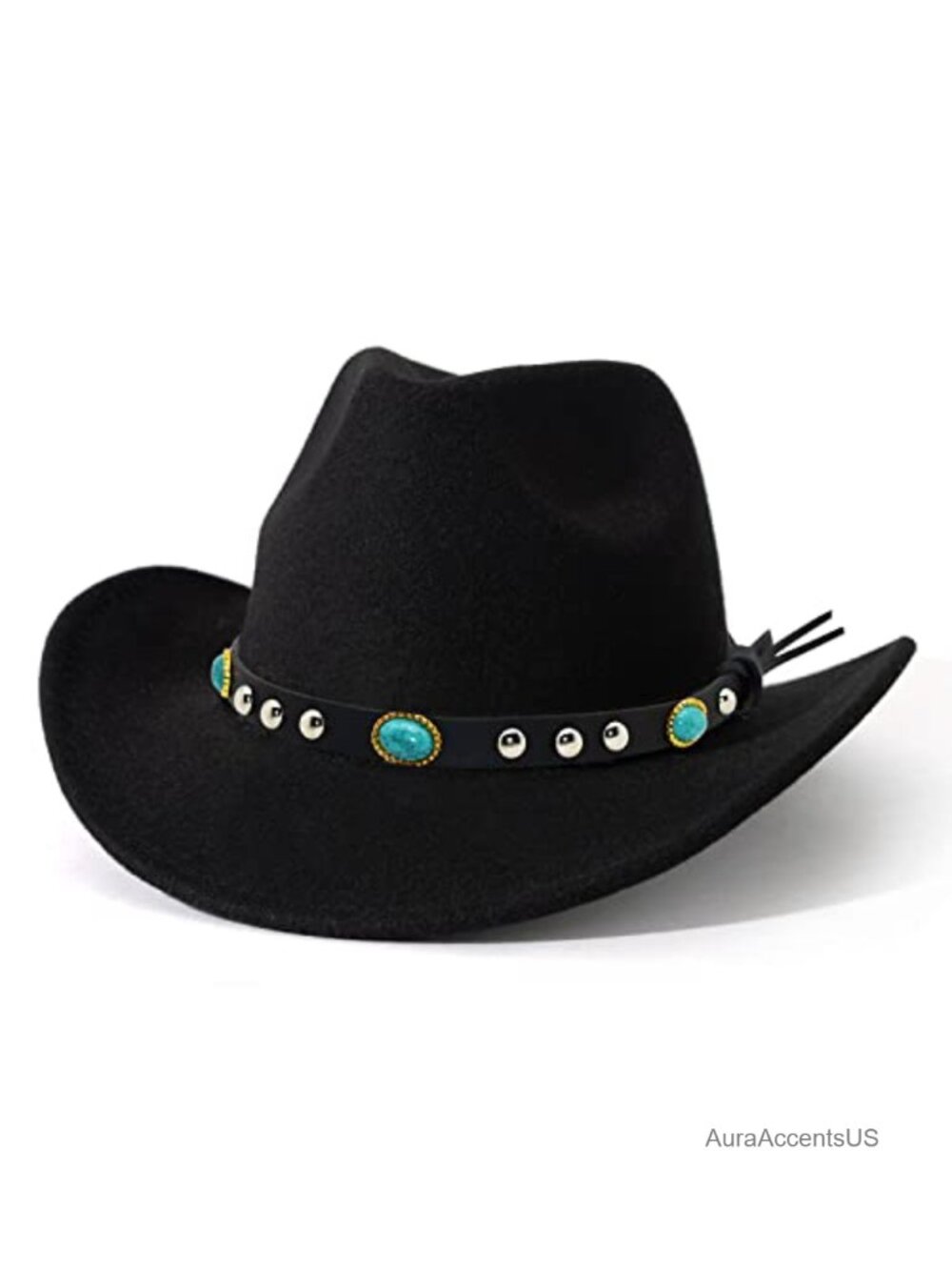 Felt Wide Brim Western Cowboy Hat Cotton Polyester Adjustable